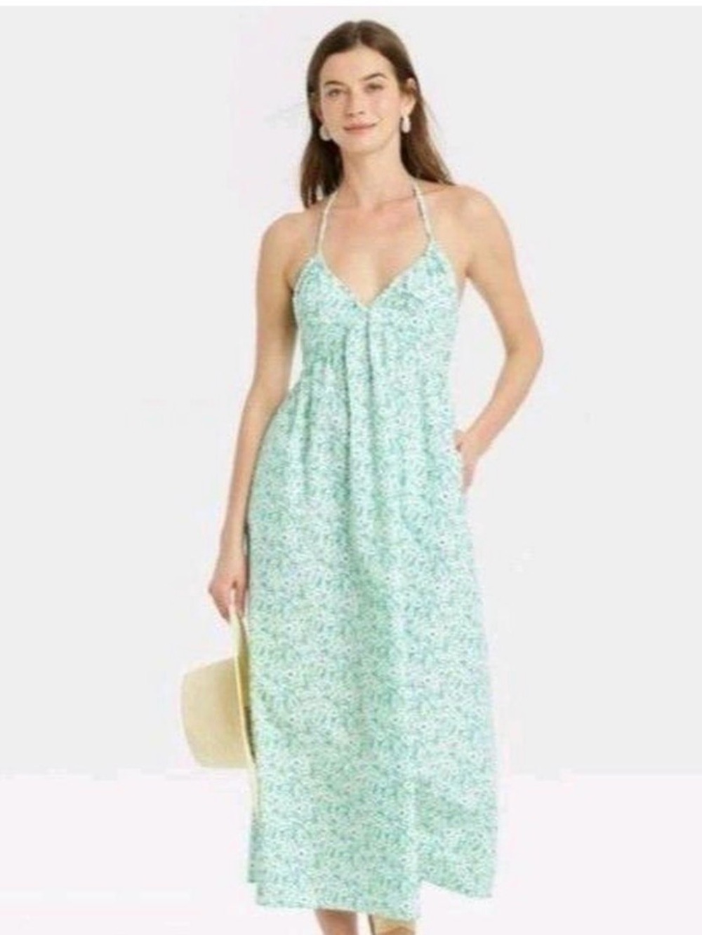 Floral Mint Green Decorative dress-